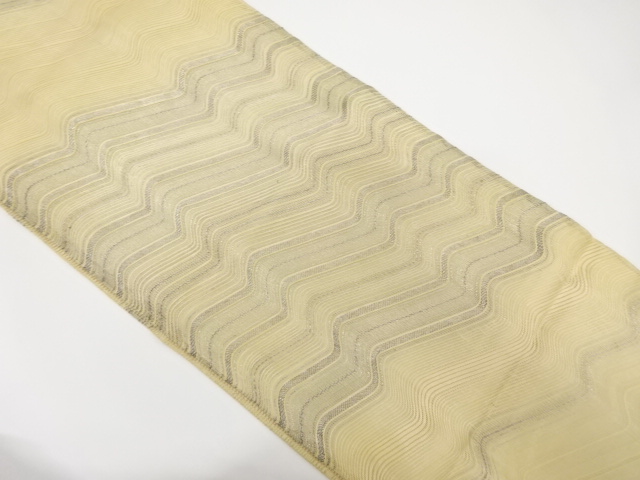 アンティーク　紗　よろけ横段模様織り出し袋帯（材料）